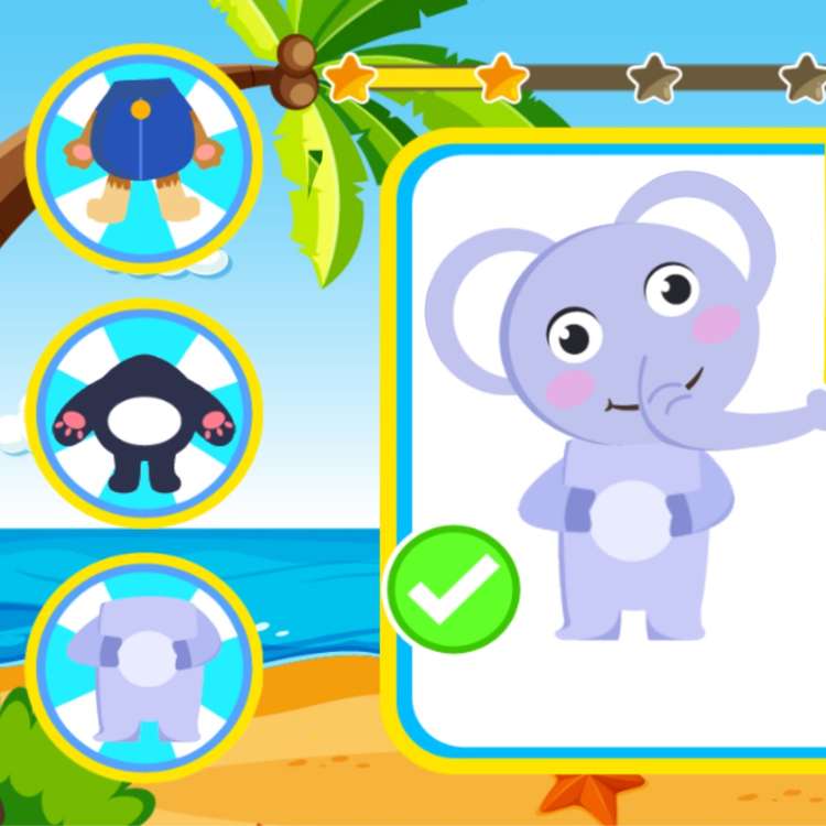 Cartoon Animals Body Matching